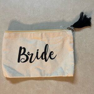 Bride Canvas Pouch with Black Tassel